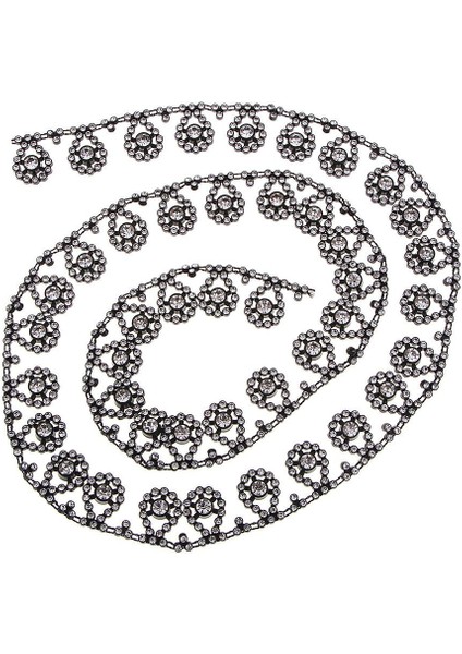 2x1 Yarda Kristal Rhinestones Şerit Boncuklar Zincir Aplike Dikiş Diy Zanaat 2 Adet (Yurt Dışından)