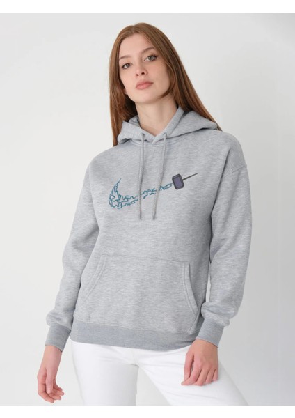 Oversize Sweatshirt & Hoodie Thor Mjolnir Baskılı