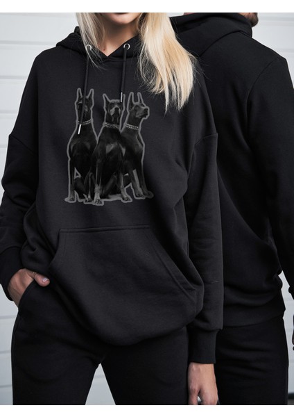 Oversize Sweatshirt & Hoodie Doberman Baskılı