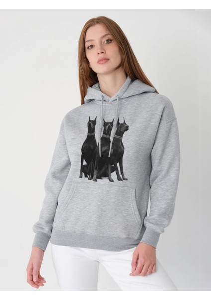 Oversize Sweatshirt & Hoodie Doberman Baskılı