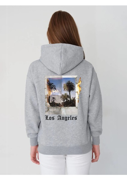 Oversize Sweatshirt & Hoodie Los Angeles Baskılı
