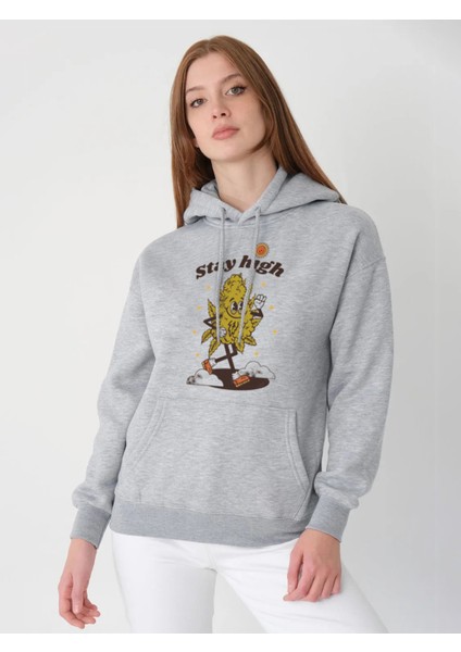 Oversize Sweatshirt & Hoodie Stay Hıgh Baskılı