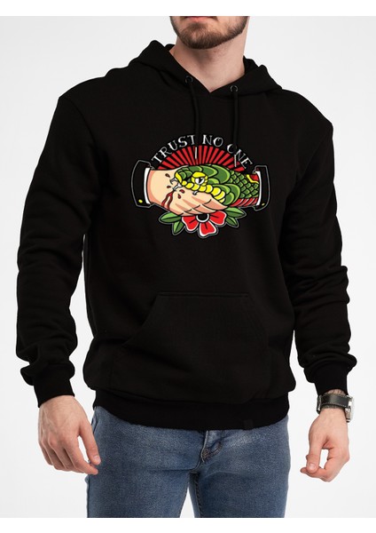 Oversize Sweatshirt & Hoodie Trust No One Baskılı