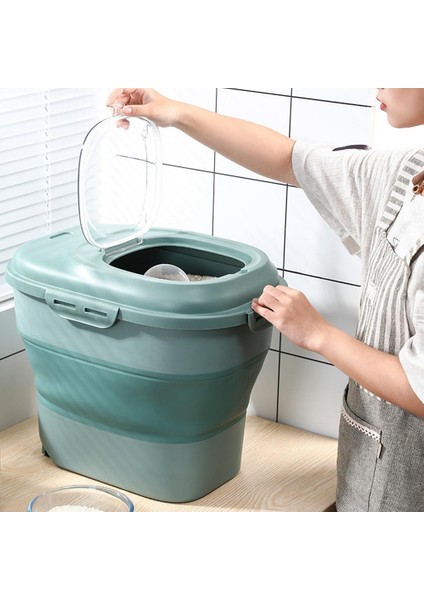 Katlanabilir Pirinç Saklama Konteyneri Depolama Kutusu 25 kg. - Yeşil (Yurt Dışından)