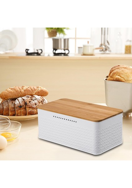 Ekmek Mutfak Saklama Kabı - Beyaz (Yurt Dışından) indirimleri