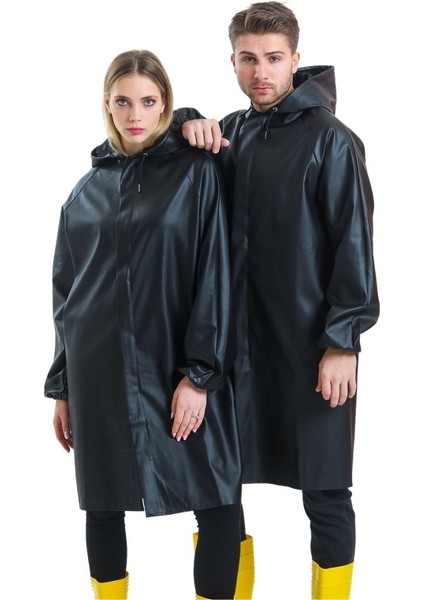 T Rain Yağmurluk Siyah Unisex Su Geçirmez