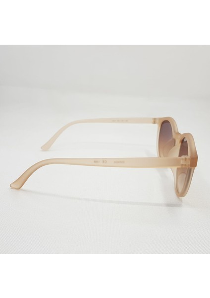 Unisex Yuvarlak Kahverengi Çerçece Kahverengi Cam Güneş Gözlüğü 1001 14M 53-20-140 modelleri