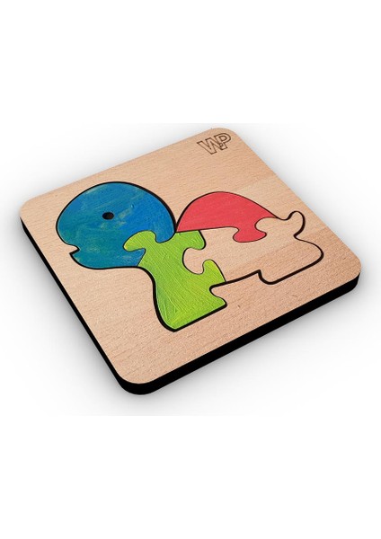 Eğitici Puzzle 4mm Plywood Ahşap Boyanabilir Çocuklar Için - Hayvanlar Serisi -Balık Boya Setli fırsatları