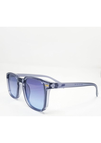 Unisex Kare Gri Çerçeve Mavi Cam Güneş Gözlüğü 1002 03 47-18-145