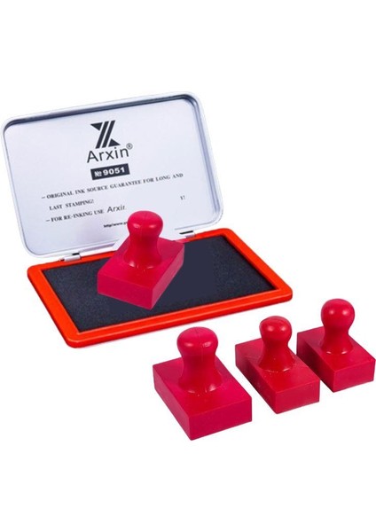 Mühür Kauçuk Alaşım Kırmızı Kaşe Dikdörtgen 60X30MM