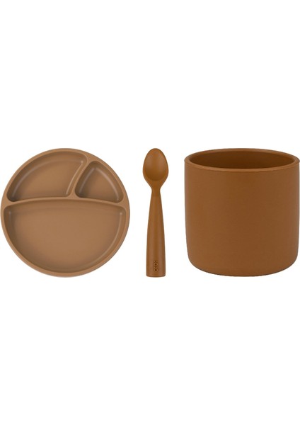 Porsiyon Tabak+Bardak+Nam Nam Kaşık 3'lü Set