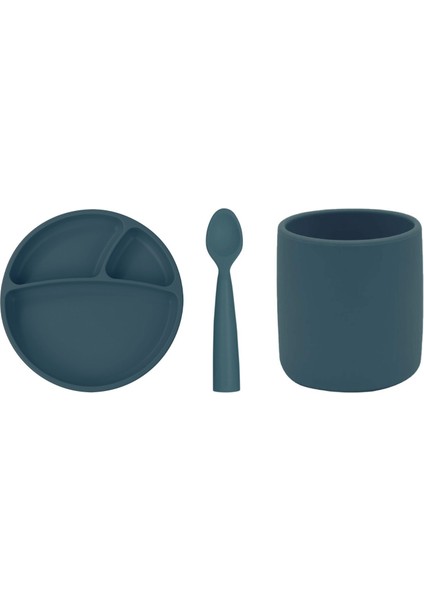 Porsiyon Tabak+Bardak+Nam Nam Kaşık 3'lü Set