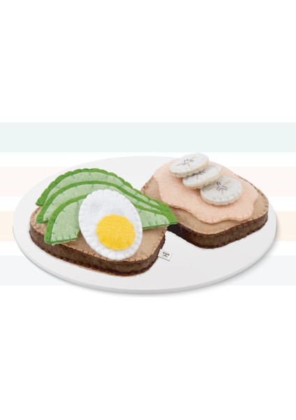 Keçe Oyuncak - Avokado Tost Oyun Seti - Felt Toys - %100 El Yapımı