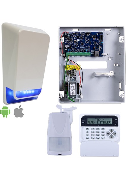 (TSP-5334LCD) Ethernet/network Lü Pars Serisi Kablolu Alarm Seti (Akü Hariç)