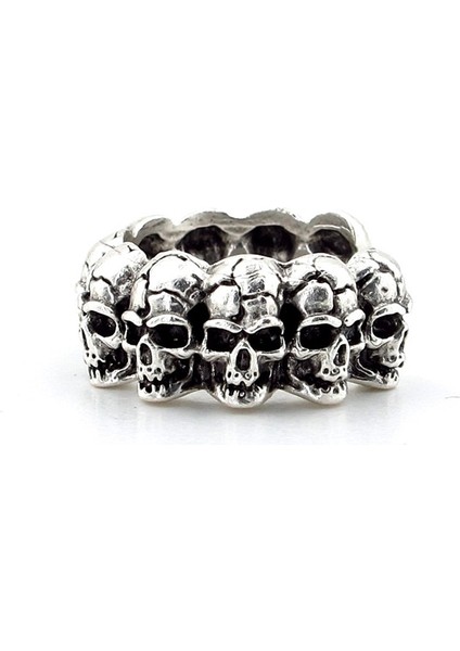 Kurukafalar Iskelet Skull Gotik Pirinç Erkek Yüzük RG022