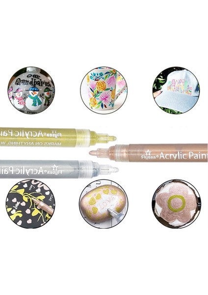 3 Renk Akrilik Seti 6 Metal Çeşitli Renk 6pcs+Gül Altın fiyatları