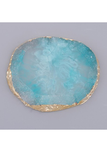3 Set Reçine Taklit Agate Tırnak Sanat Paleti Içecek Coaster Cup Mat Decors (Yurt Dışından) fiyatları