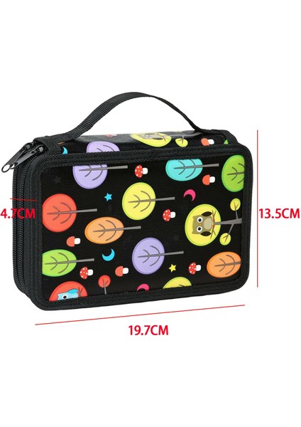 72 Yuvalar Kalem Çanta Kırtasiye Çanta Makyaj Çantası Büyük Kapasite Çift Fermuarı Siyah-1 fiyatları