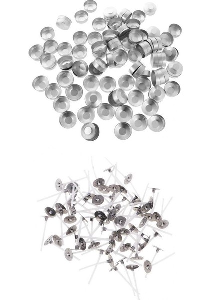 100 Set Silesi Alüminyum Tealight Kılıf Tin + 100 Pcs Dıy Mum Fitiller (Yurt Dışından)