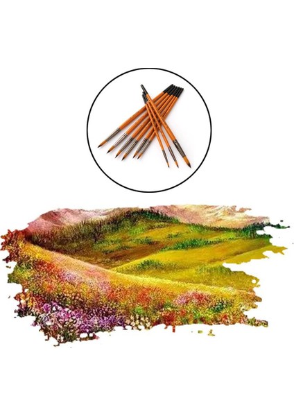 24X Sanatçı Boya Fırçaları Set Akrilik Yağı Suluboya Boyama Zanaat Sanat Malzemeleri (Yurt Dışından)