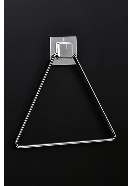 Dolaba Duvara Yapışkanlı Üçgen Krom Metal Banyo Havluluk Paslanmaz Metal