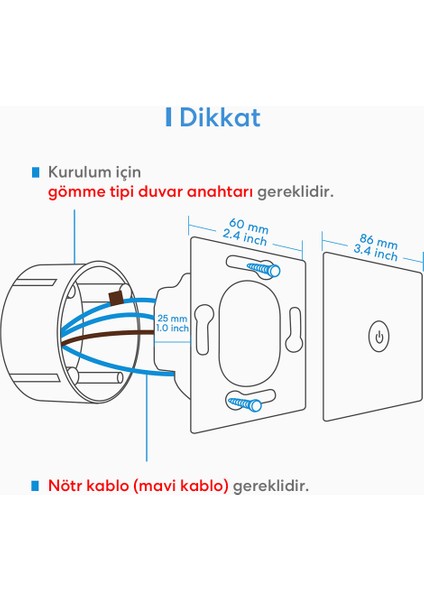 Wi-Fi Uzaktan Kontrollü Çift Yönlü Dokunmatik Akıllı Duvar Anahtarı modelleri