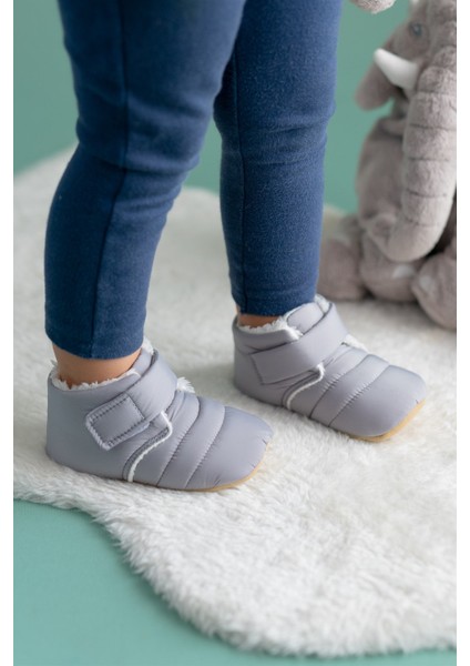 Paraşüt Kumaş Kürklü Anne Terlik ve Bebek Panduf (Terlik ve Panduf Ayrı SATILMAKTADIR.)-GRI/GREY-T-1007 fiyatları