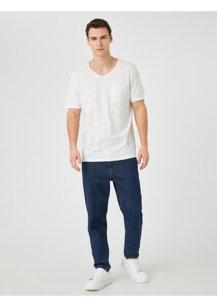 Basic Tişört V Yaka Cep Detaylı Kısa Kollu fiyatları