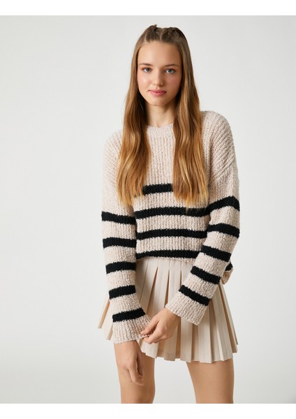 Örgü Kazak Bisiklet Yaka Uzun Kollu