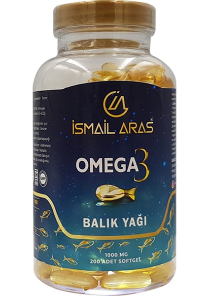 Ismail Aras Omega-3 Balık Yağı 200 Adet Softgel