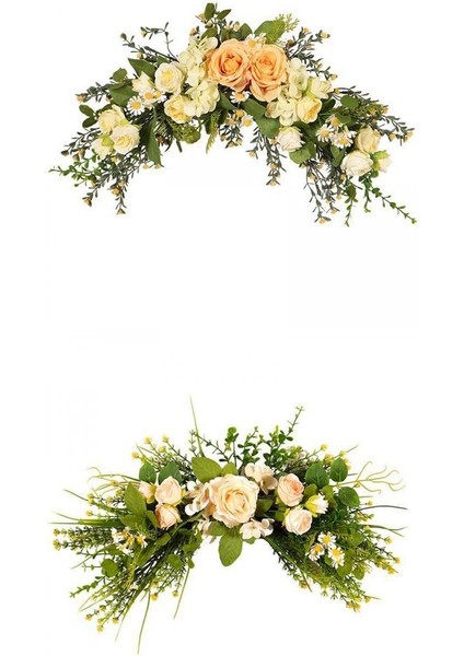 2pcs Yapay Çiçek Çelenk Yeşil Yaprak Pencere Kutlaması (Yurt Dışından)