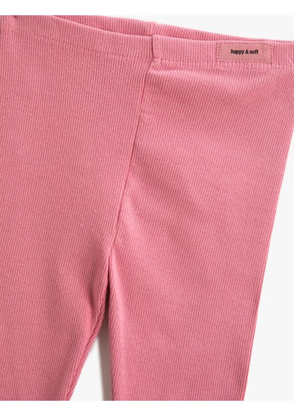 Fitilli Basic Tayt Etiket Detaylı Beli Lastikli