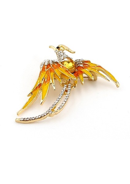Zümrüdü Anka Kuşu Phoenix Sarı Zirkon Metal Rozet Broş RZ118 modelleri