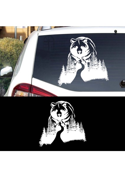 Ayı Orman Manzara Kamp Karavan Sticker, Off Road STICKER-S1409