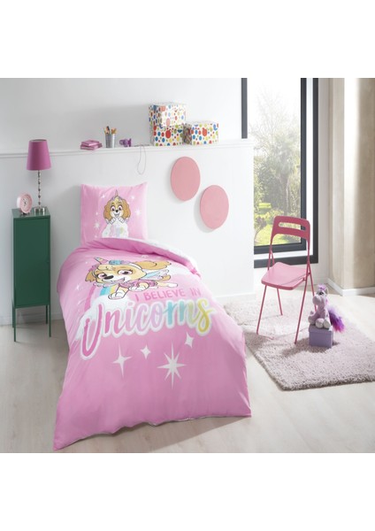 - Paw Patrol Skye Glitter (Unıcorn) Nevresim Takımı