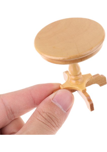 1/12 Dollhouse Ahşap Mobilya Minyatür Vintage Yuvarlak Masa Dekorasyonu (Yurt Dışından) indirimleri