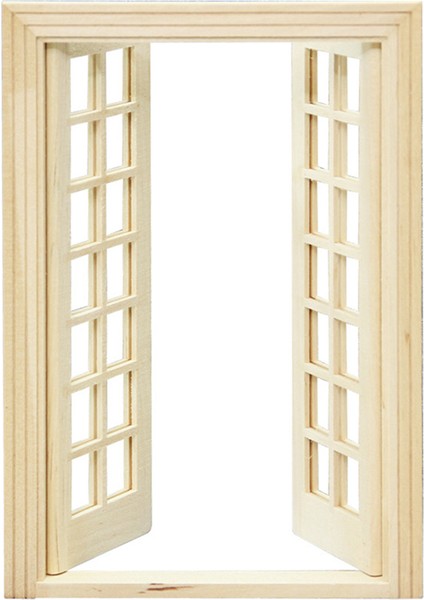Doğal Ahşap Dış Kapı 28 Panel 1/12 Dollhouse Minyatür Aksesuarı (Yurt Dışından)