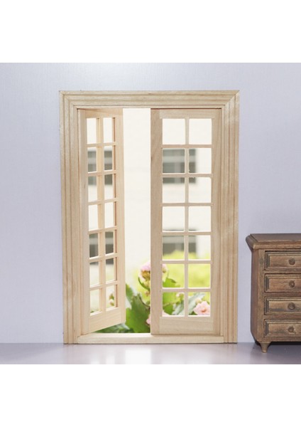 Doğal Ahşap Dış Kapı 28 Panel 1/12 Dollhouse Minyatür Aksesuarı (Yurt Dışından) modelleri