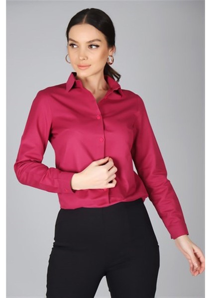 Sweetness Kadın Fuşya Uzun Kollu Gömlek