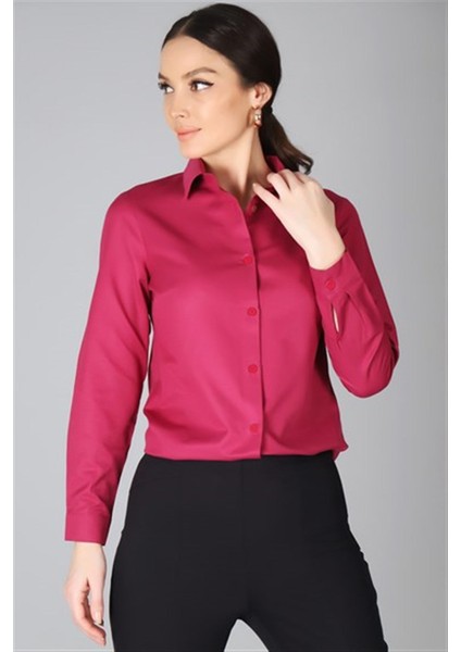 Sweetness Kadın Fuşya Uzun Kollu Gömlek modelleri
