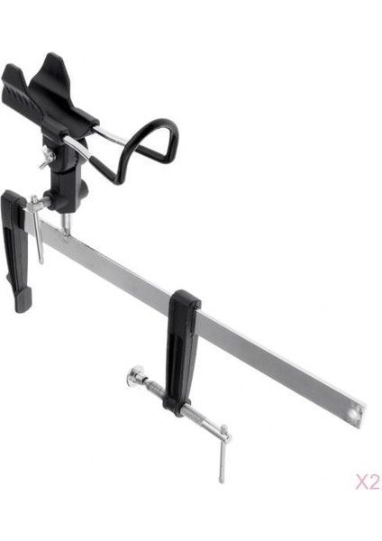 2 Adet Metal Çubuk Rafları Çubuk Braketleri 360 Derece Ayarlanabilir Olta (Yurt Dışından)