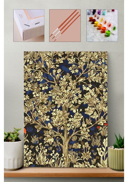 Hayat Ağacı Sayılarla Boyama Seti 40 x 50 cm