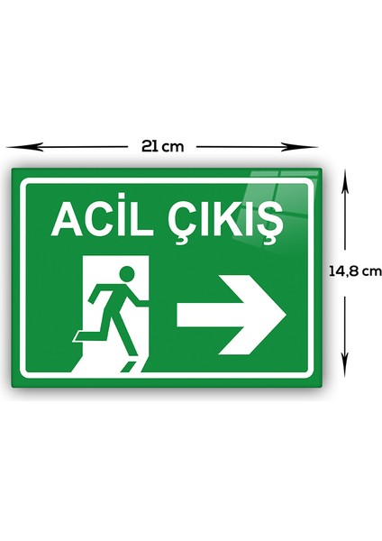 Cam Yönlendirme Levhası | Acil Çıkış - Doğu |