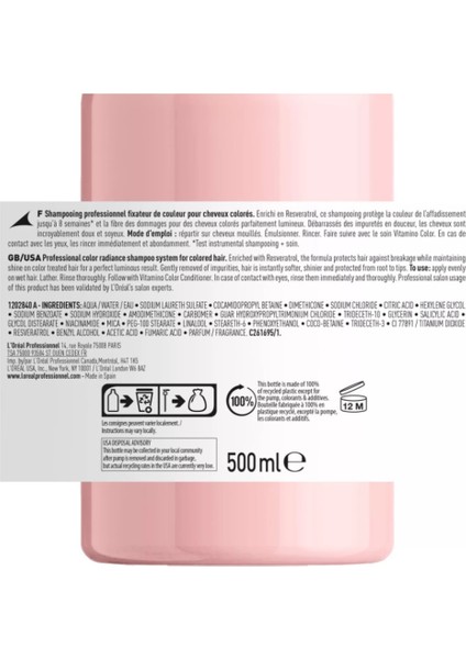 L'oreal Professionnel Serie Expert Vitamino Color For Colored Hair Shampoo 1500 ml 3474636975976 Re modelleri