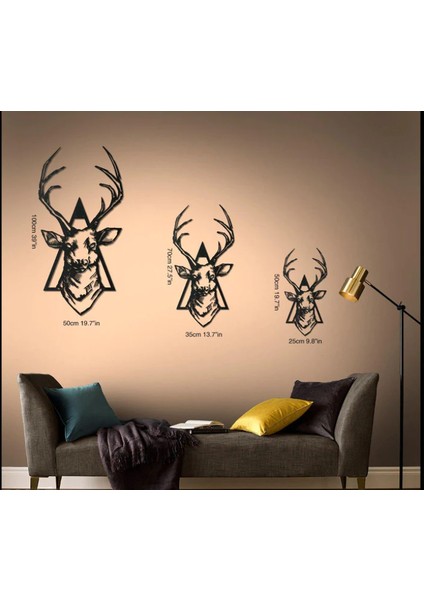 BCD Wood Decor Deer V.3 Dekoratif Metal Tablo