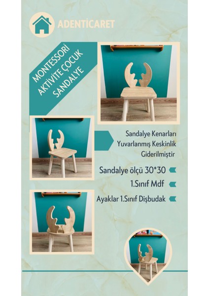 MONTESSORİ AKTİVİTE ÇOCUK BOYAMA ETKİNLİK VE ÇALIŞMA SANDALYESİ