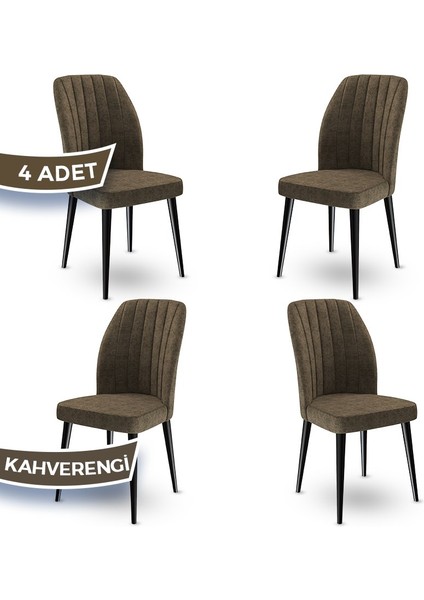 Concept Etra Serisi Sandalye 4 Adet Sandalye Siyah Gürgen Ayaklı