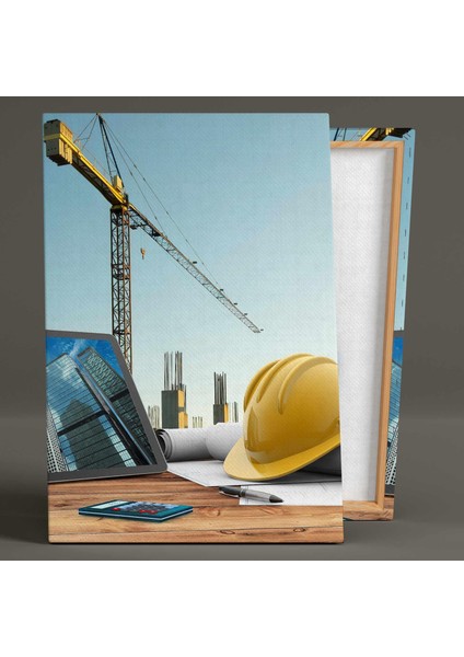 Inşaat Mühendisi Ofisi Iş Güvenliği Proje City Civil Engineer Kanvas Tablo