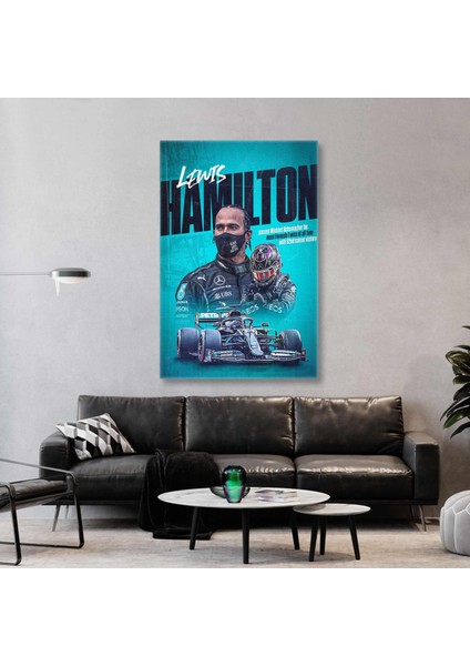Lewis Hemilton F1 Pilotu Efsane Pilot Hız Tutkusu Kanvas Tablo