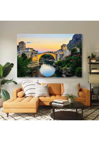 Tarihi Mostar Köprüsü Bosna-Hersek Mostar Bridge Kanvas Tablo